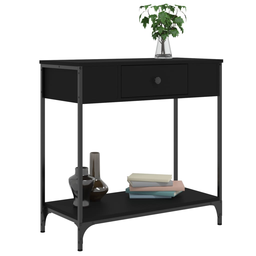 Console Table Black 75X34.5X75 Cm Engineered Wood