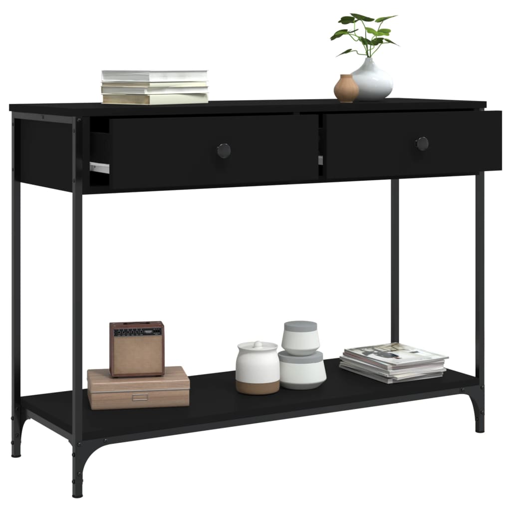 Console Table Black 100X34.5X75 Cm Engineered Wood