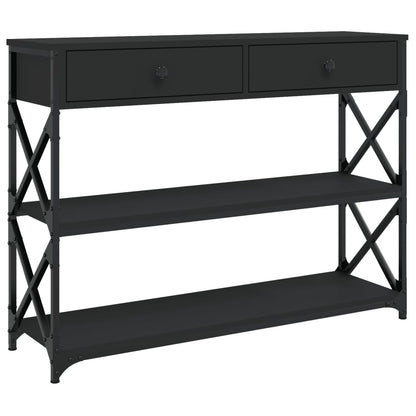 Console Table Black 100X28X75 Cm Engineered Wood