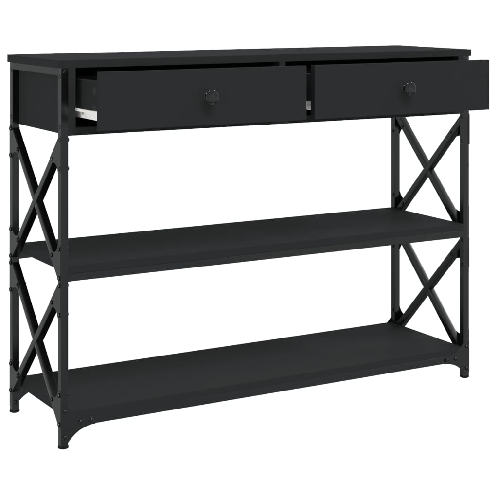 Console Table Black 100X28X75 Cm Engineered Wood