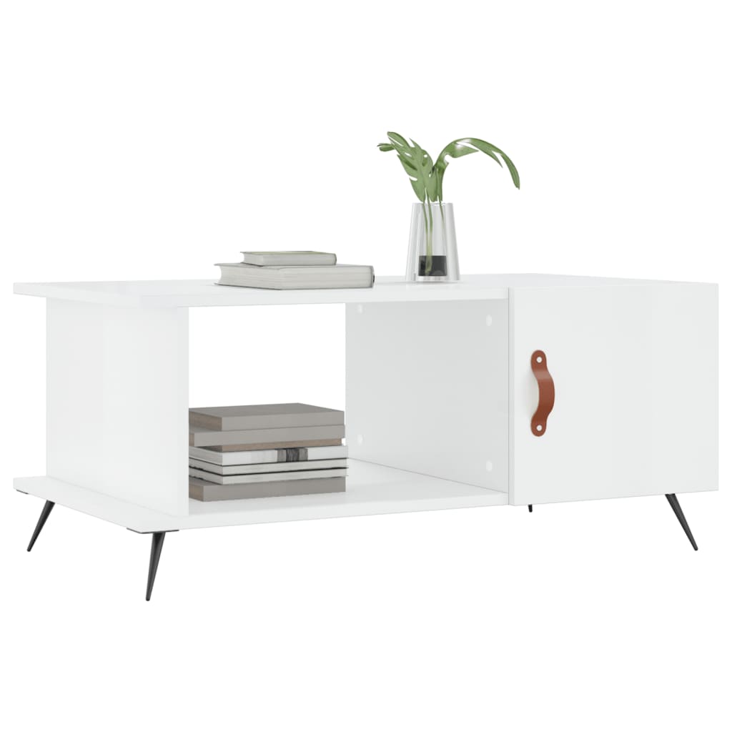 Coffee Table High Gloss White 90X50X40 Cm Engineered Wood