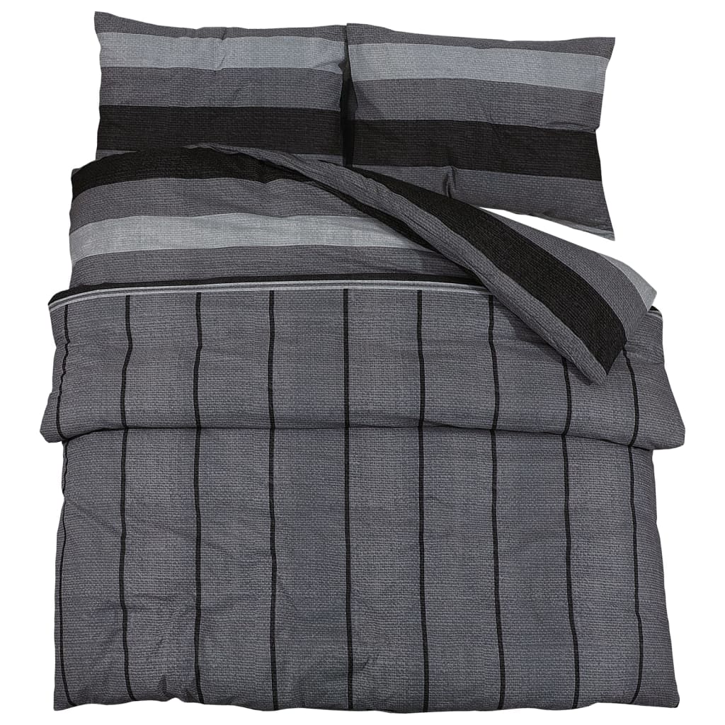 Duvet Cover Set Dark Grey 200X200 Cm Cotton