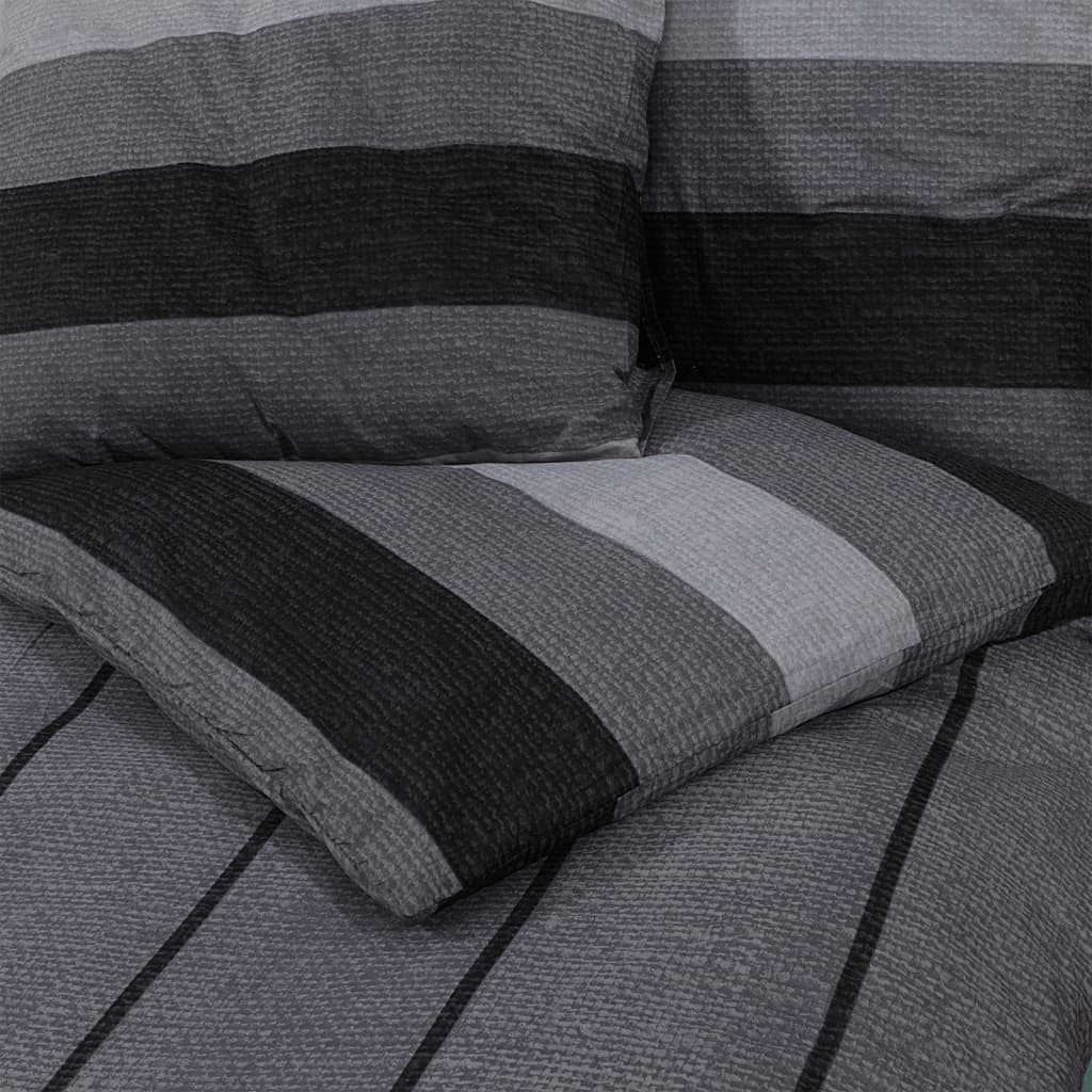 Duvet Cover Set Dark Grey 200X200 Cm Cotton