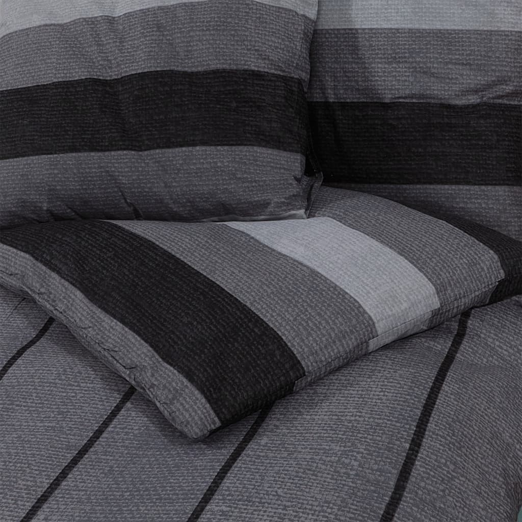 Duvet Cover Set Dark Grey 140X200 Cm Cotton