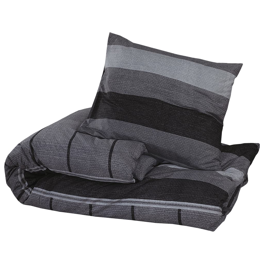 Duvet Cover Set Dark Grey 220X240 Cm Cotton