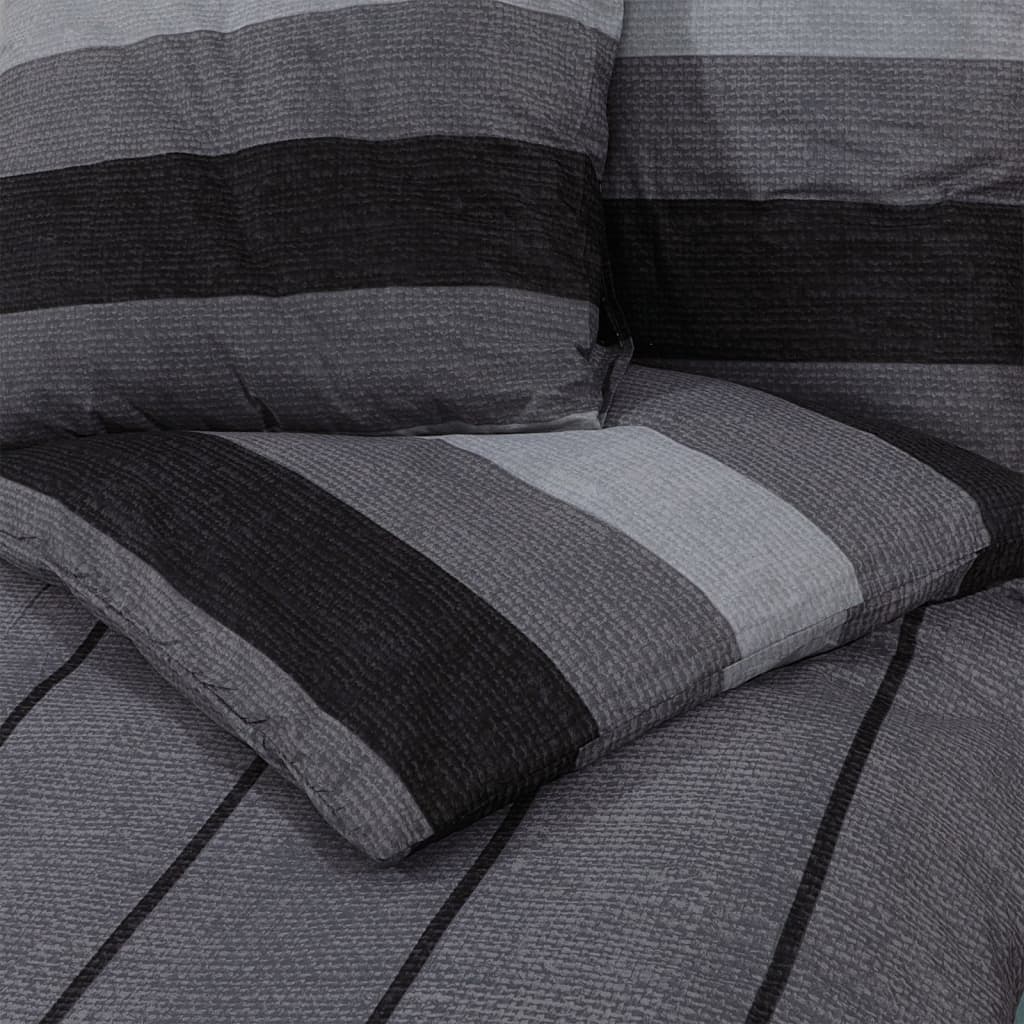 Duvet Cover Set Dark Grey 220X240 Cm Cotton