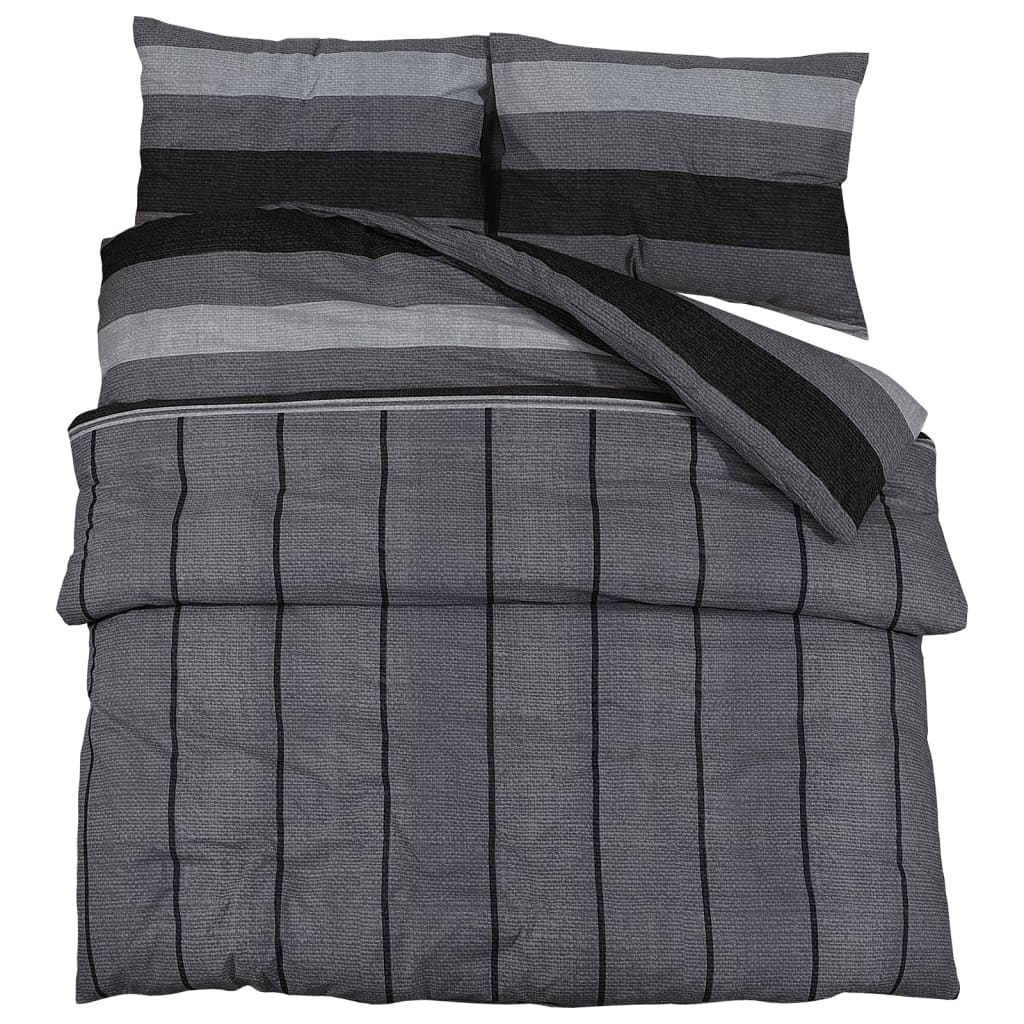 Duvet Cover Set Dark Grey 140X200 Cm Cotton