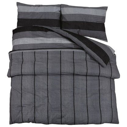 Duvet Cover Set Dark Grey 260X220 Cm Cotton