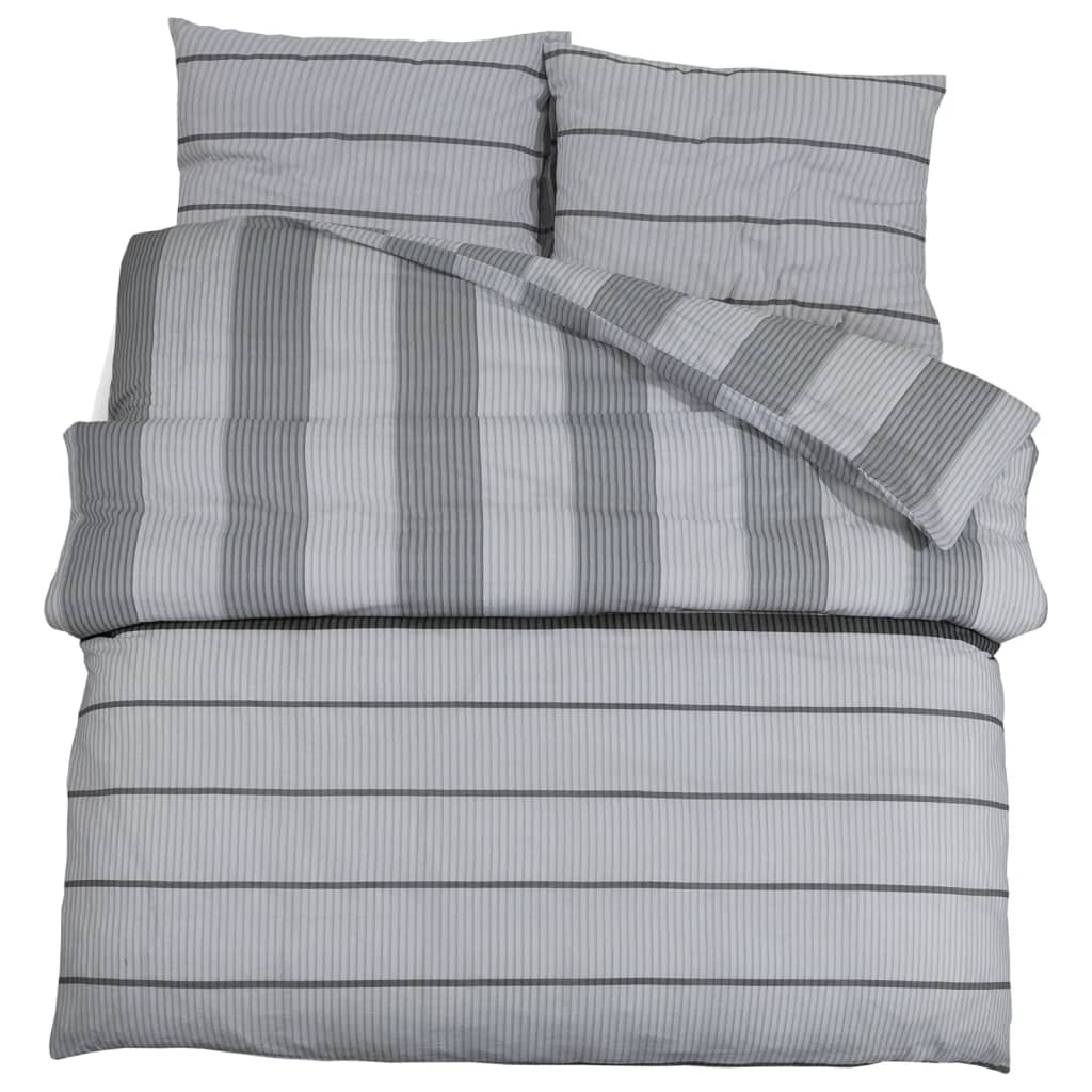 Duvet Cover Set Grey 140X200 Cm Cotton