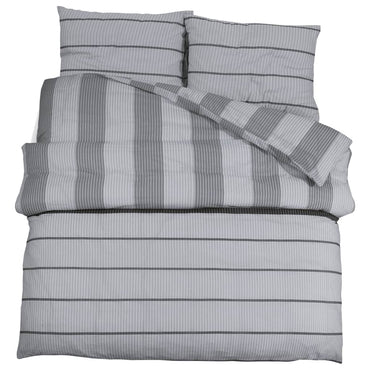 Duvet Cover Set Grey 200X200 Cm Cotton