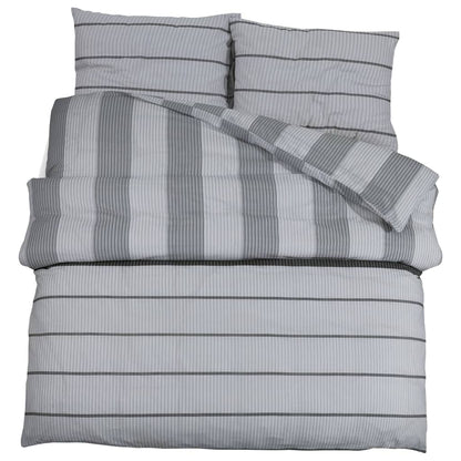 Duvet Cover Set Grey 140X200 Cm Cotton