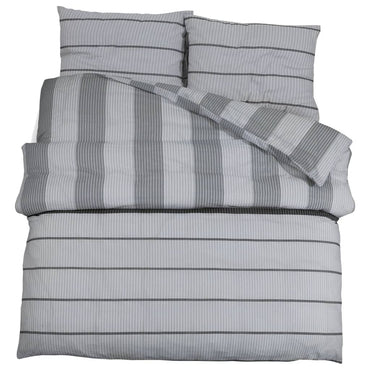 Duvet Cover Set Grey 200X200 Cm Cotton