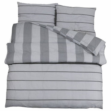 Duvet Cover Set Grey 220X240 Cm Cotton