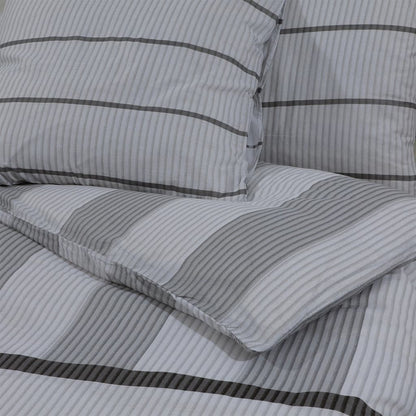 Duvet Cover Set Grey 220X240 Cm Cotton