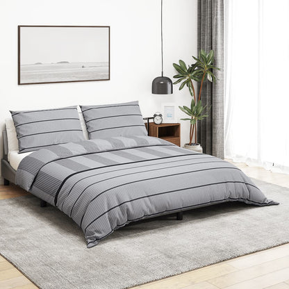 Duvet Cover Set Grey 220X240 Cm Cotton