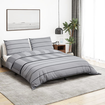 Duvet Cover Set Grey 200X200 Cm Cotton