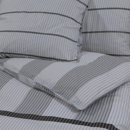 Duvet Cover Set Grey 140X200 Cm Cotton