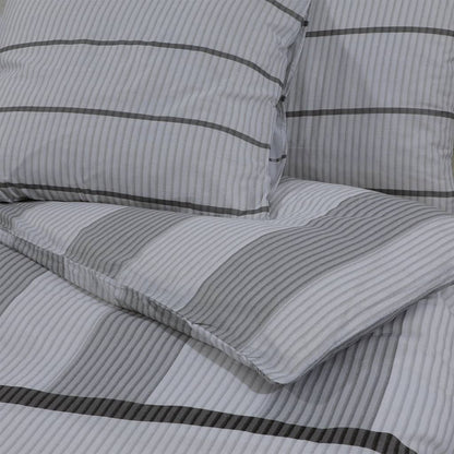 Duvet Cover Set Grey 200X200 Cm Cotton