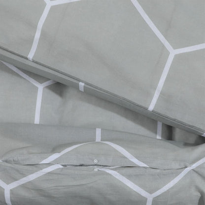 Duvet Cover Set Grey 200X200 Cm Cotton