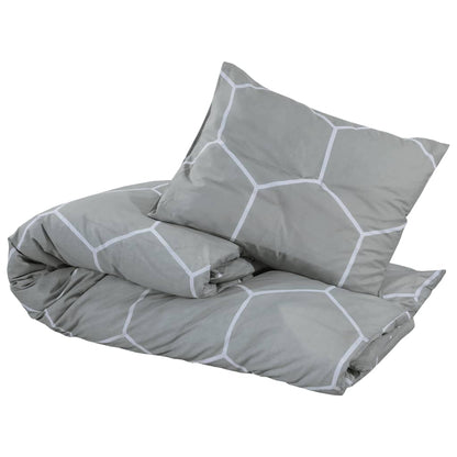 Duvet Cover Set Grey 220X240 Cm Cotton