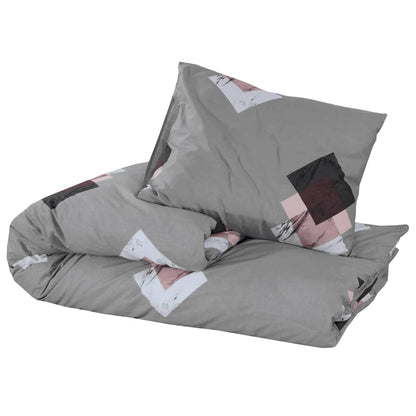 Duvet Cover Set Grey 220X240 Cm Cotton