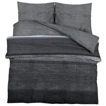 Duvet Cover Set Dark Grey 225X220 Cm Cotton