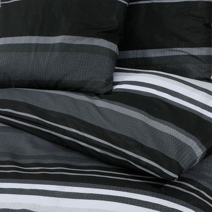 Duvet Cover Set Black And White 140X200 Cm Cotton