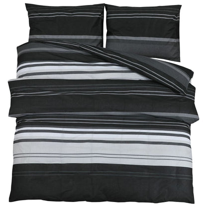 Duvet Cover Set Black And White 140X200 Cm Cotton