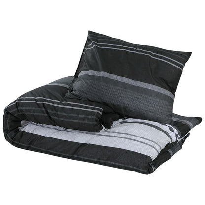 Duvet Cover Set Black And White 140X200 Cm Cotton