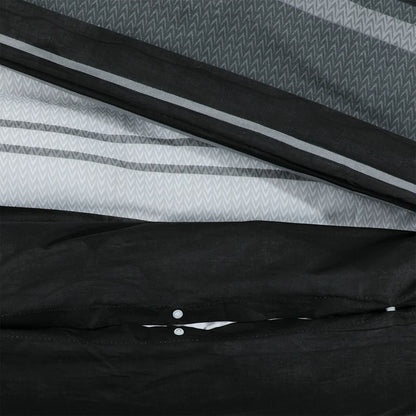 Duvet Cover Set Black And White 140X200 Cm Cotton