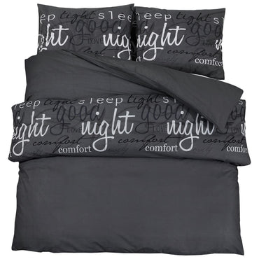 Duvet Cover Set Black 240X220 Cm Cotton