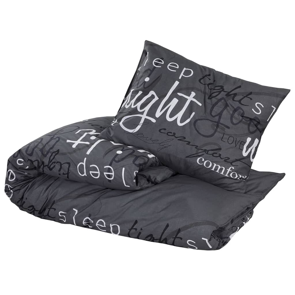 Duvet Cover Set Black 240X220 Cm Cotton