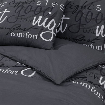 Duvet Cover Set Black 240X220 Cm Cotton