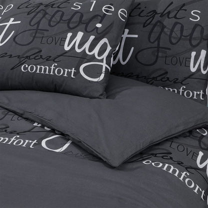 Duvet Cover Set Black 200X200 Cm Cotton