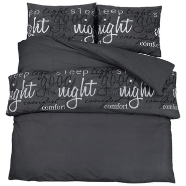 Duvet Cover Set Black 220X240 Cm Cotton