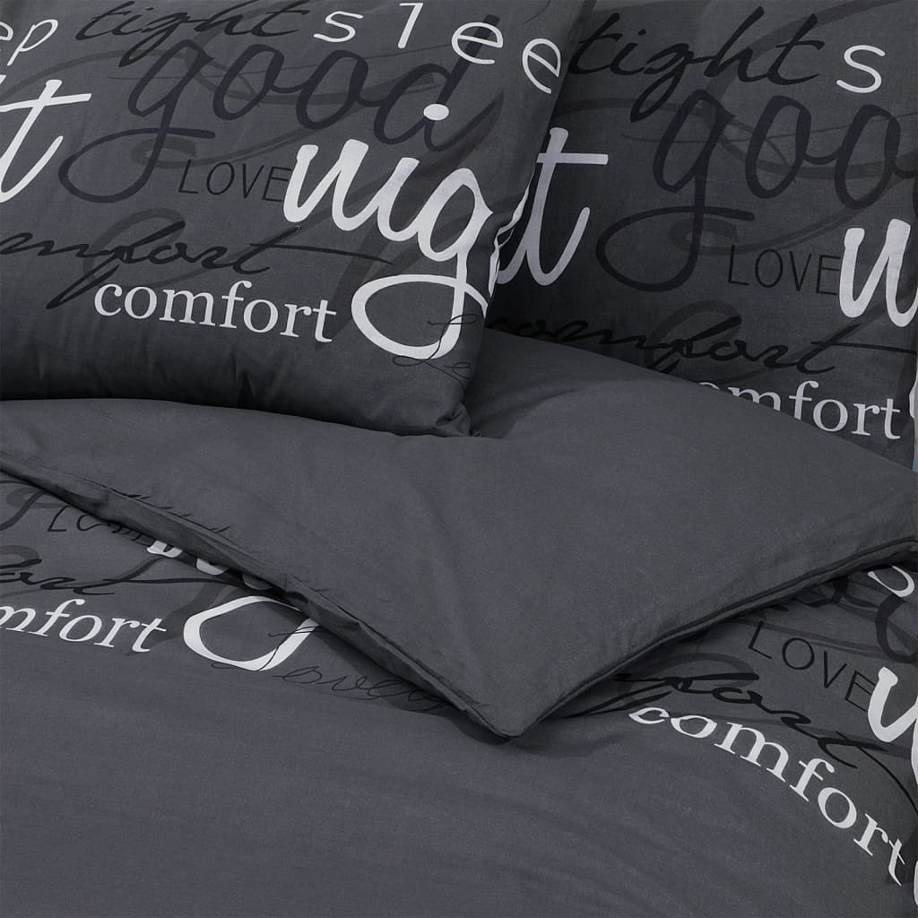 Duvet Cover Set Black 140X200 Cm Cotton