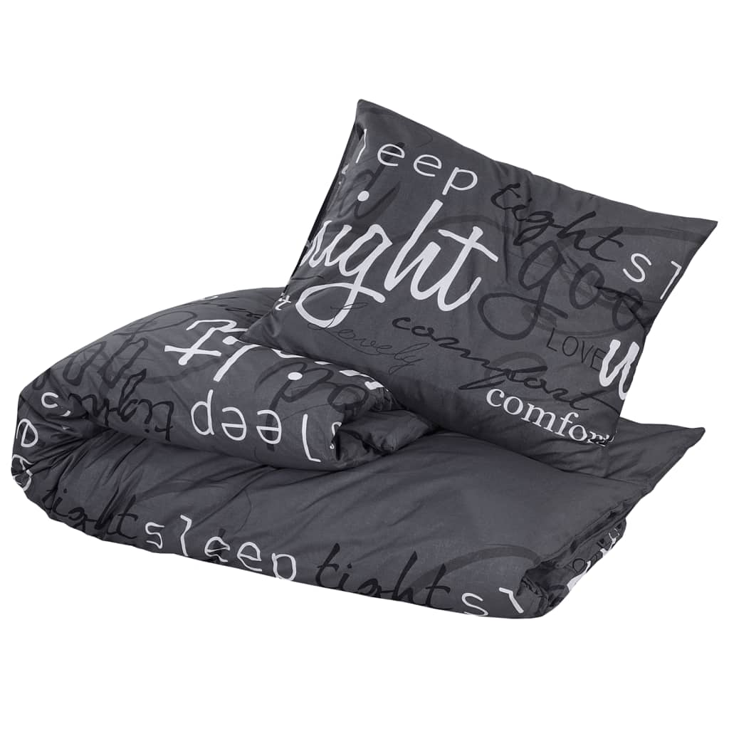 Duvet Cover Set Black 200X200 Cm Cotton