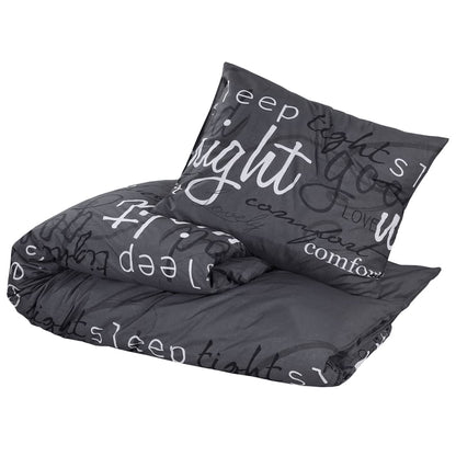 Duvet Cover Set Black 260X220 Cm Cotton