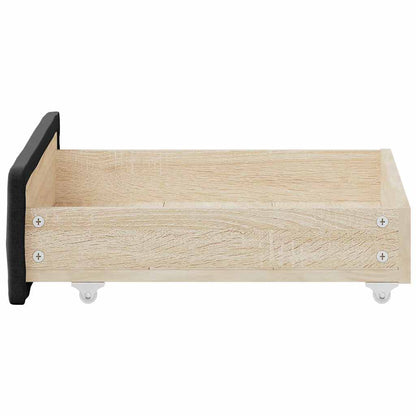 Bed Drawers 2 Pcs Black Engineered Wood And Fabric