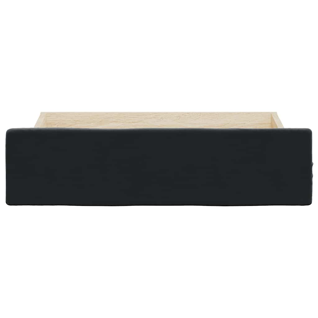 Bed Drawers 2 Pcs Black Engineered Wood And Velvet