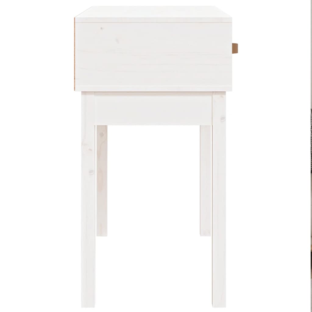 Console Table White 76.5X40X75 Cm Solid Wood Pine