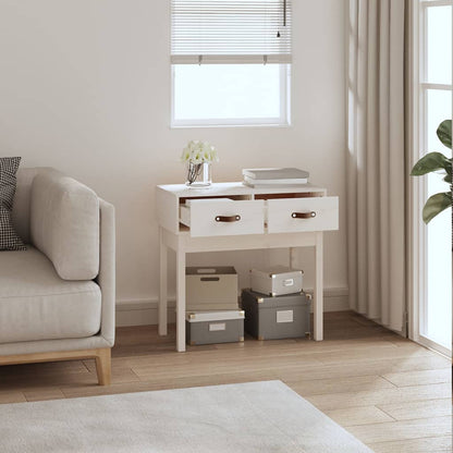 Console Table White 76.5X40X75 Cm Solid Wood Pine