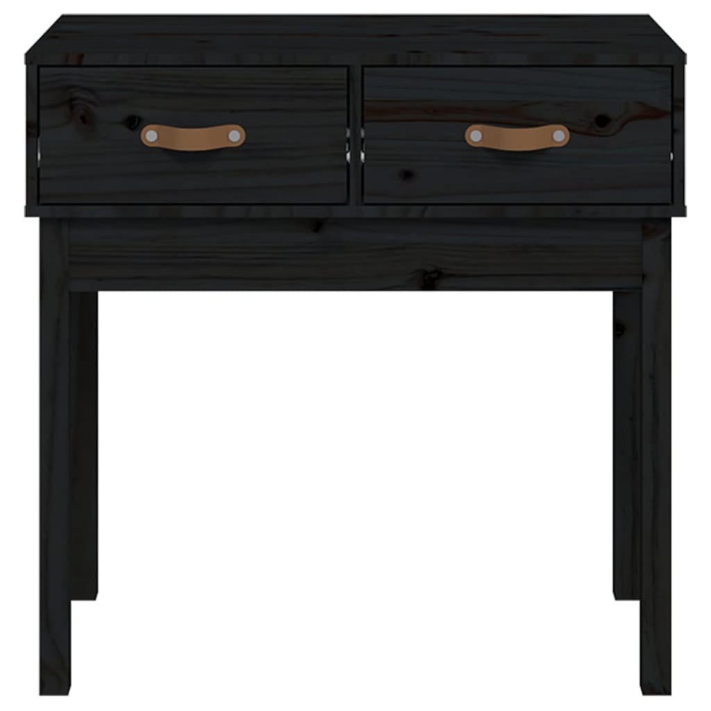 Console Table Black 76.5X40X75 Cm Solid Wood Pine