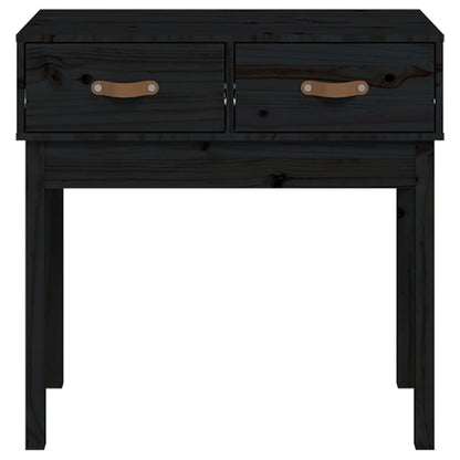 Console Table Black 76.5X40X75 Cm Solid Wood Pine