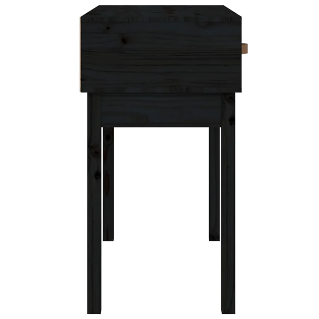 Console Table Black 76.5X40X75 Cm Solid Wood Pine