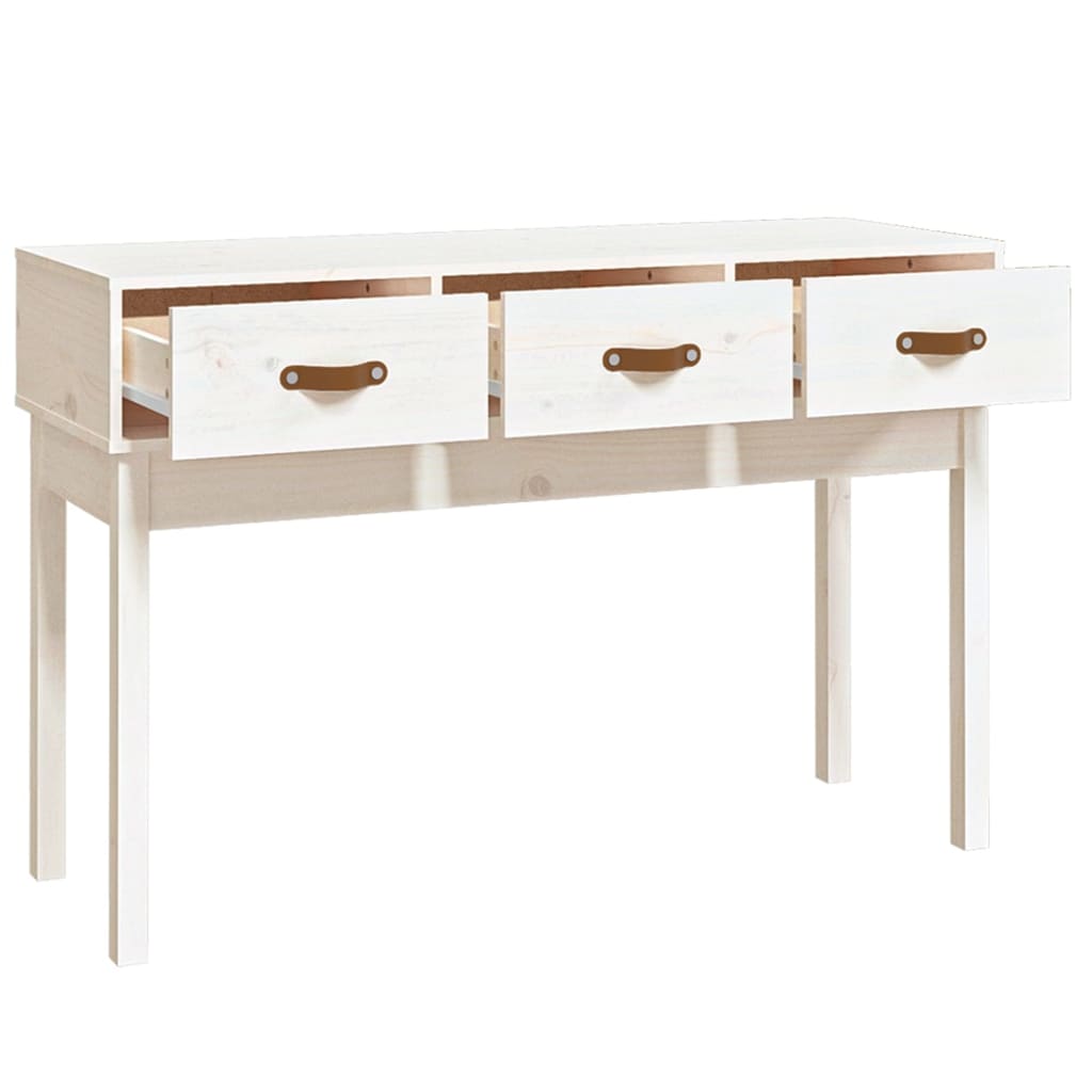 Console Table White 114X40X75 Cm Solid Wood Pine