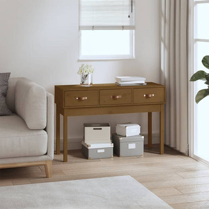 Console Table Honey Brown 114X40X75 Cm Solid Wood Pine