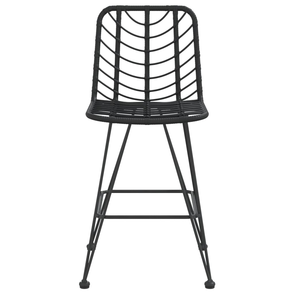 Bar Stools 2 Pcs Black 45X56X103.5 Cm Pe Rattan And Steel