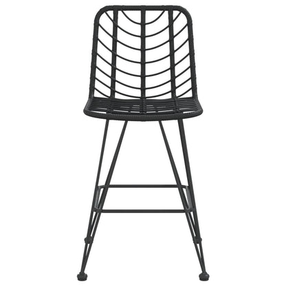 Bar Stools 2 Pcs Black 45X56X103.5 Cm Pe Rattan And Steel