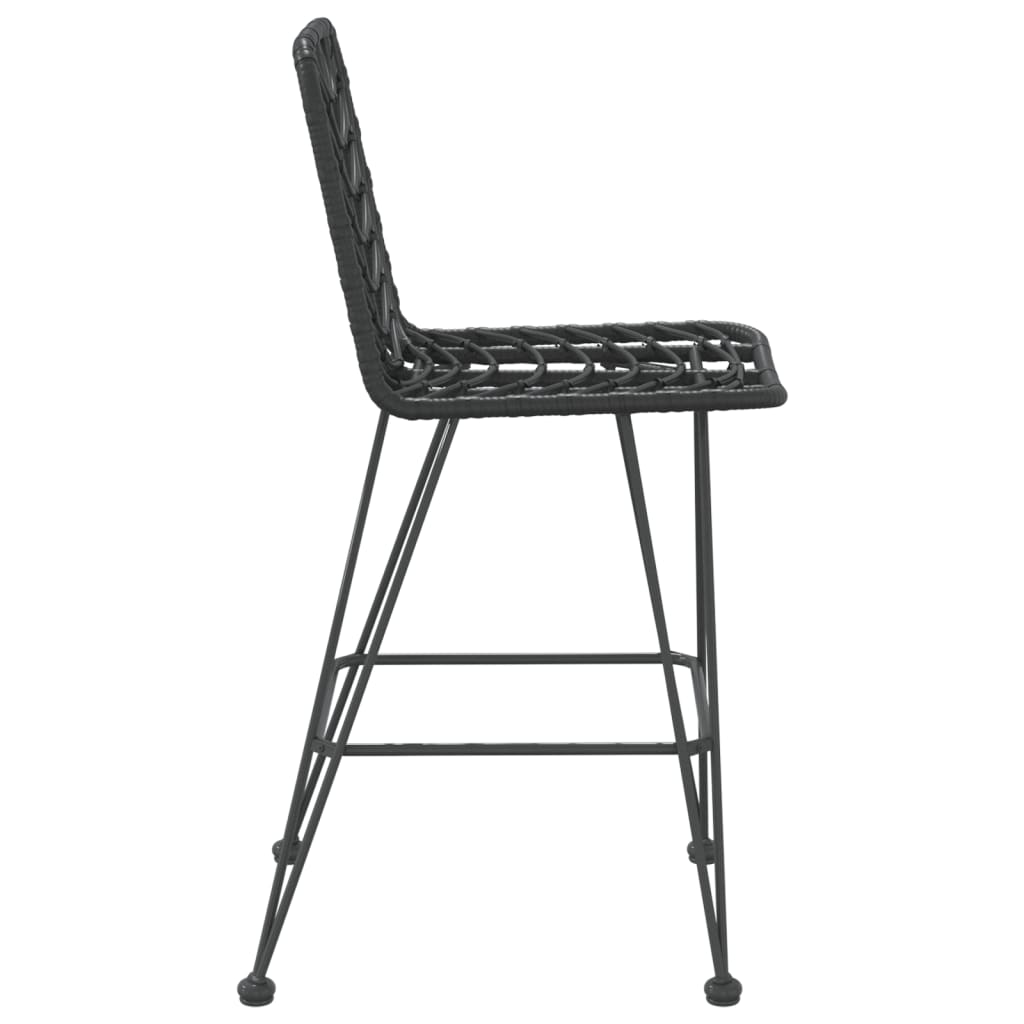 Bar Stools 2 Pcs Black 45X56X103.5 Cm Pe Rattan And Steel